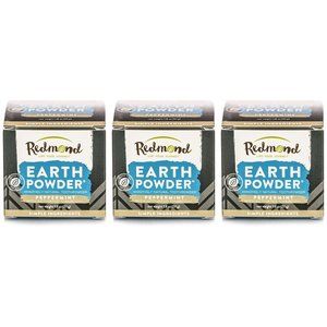 Qty (3) Redmond Earth Powder | Peppermint With Activated Charcoal Tooth Powder